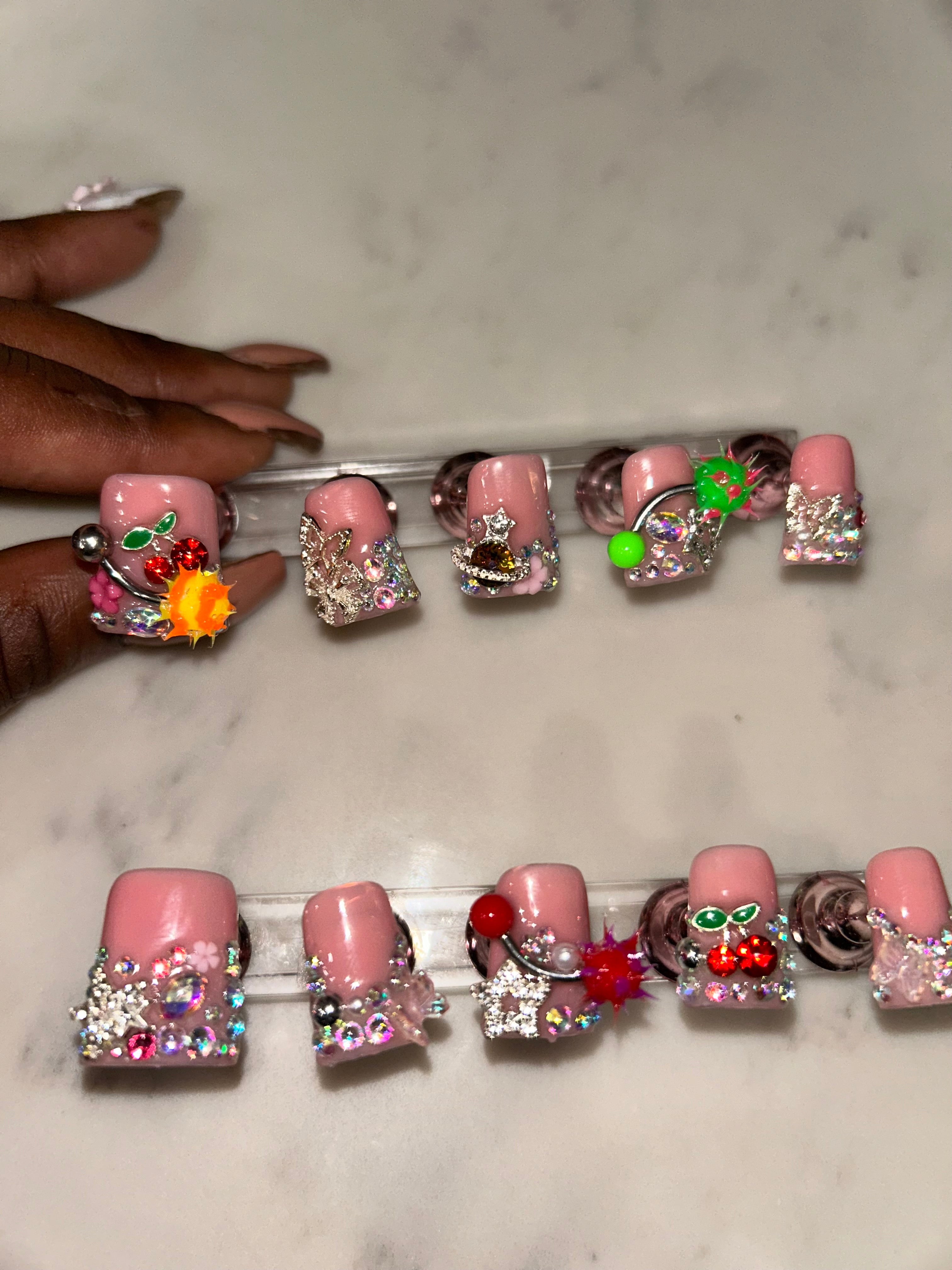 Handmade acrylic duck nails press on short