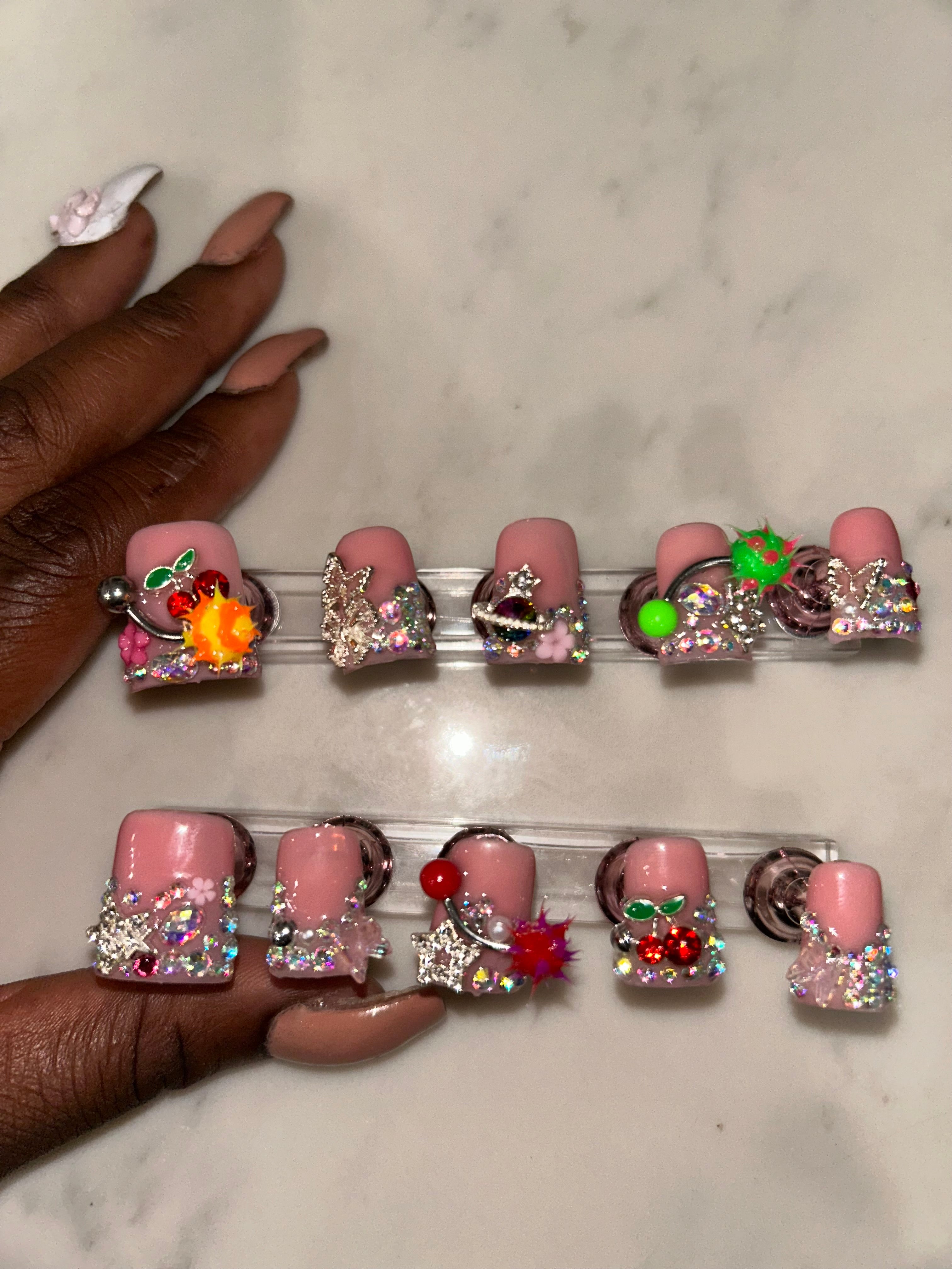 Handmade acrylic duck nails press on short