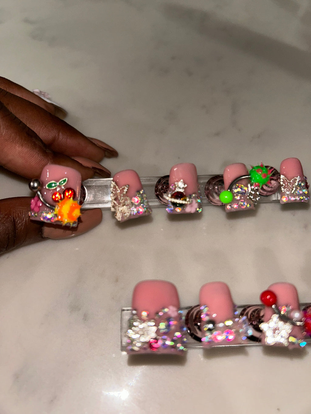 Handmade acrylic duck nails press on short