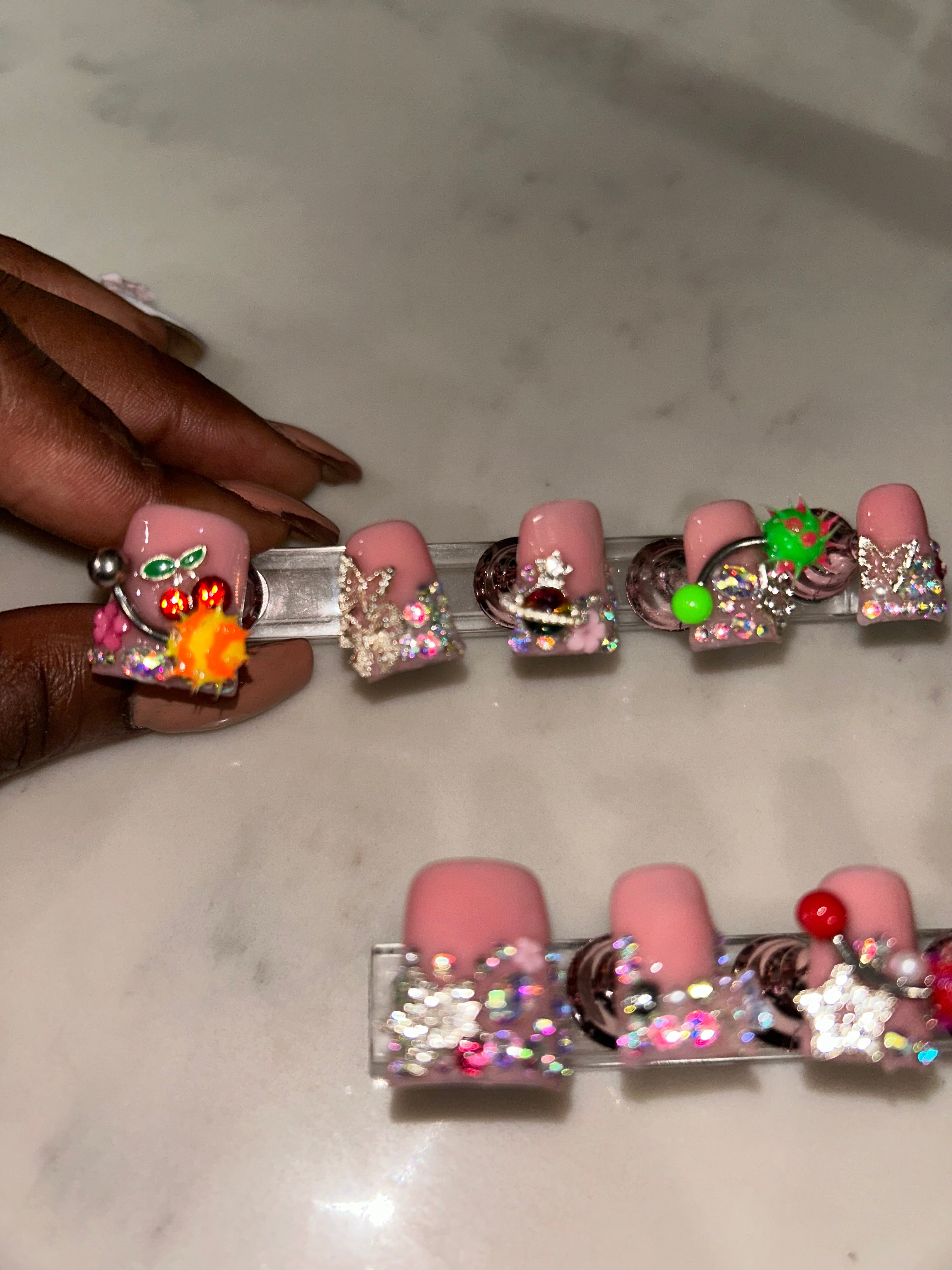 Handmade acrylic duck nails press on short
