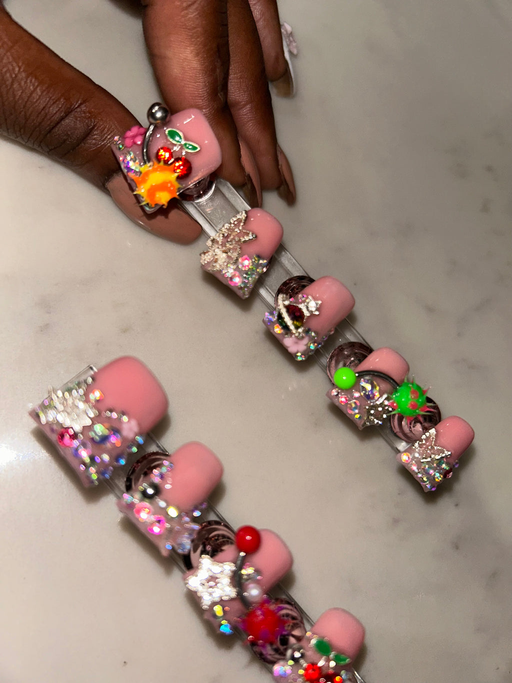 Handmade acrylic duck nails press on short