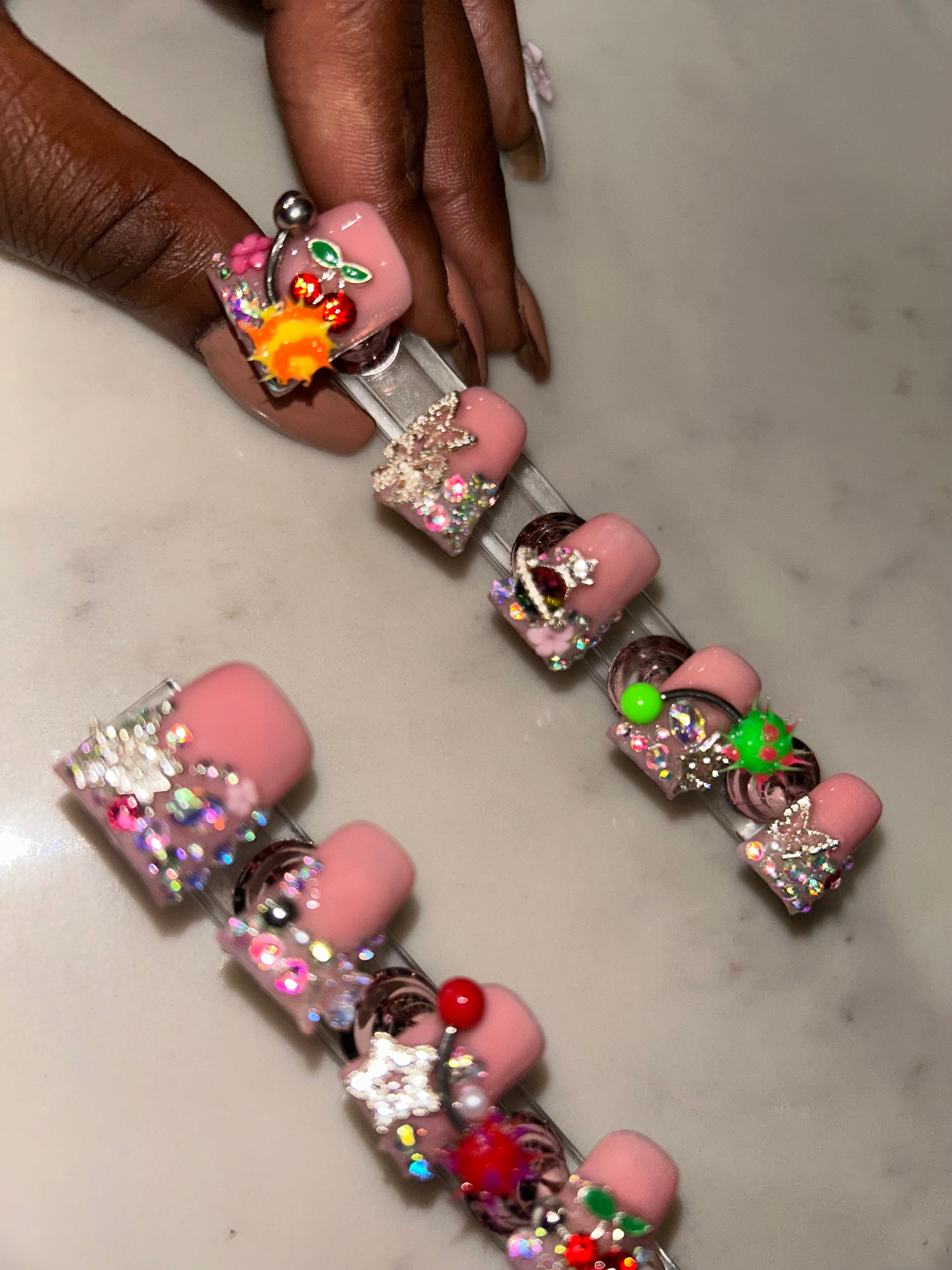 Handmade acrylic duck nails press on short