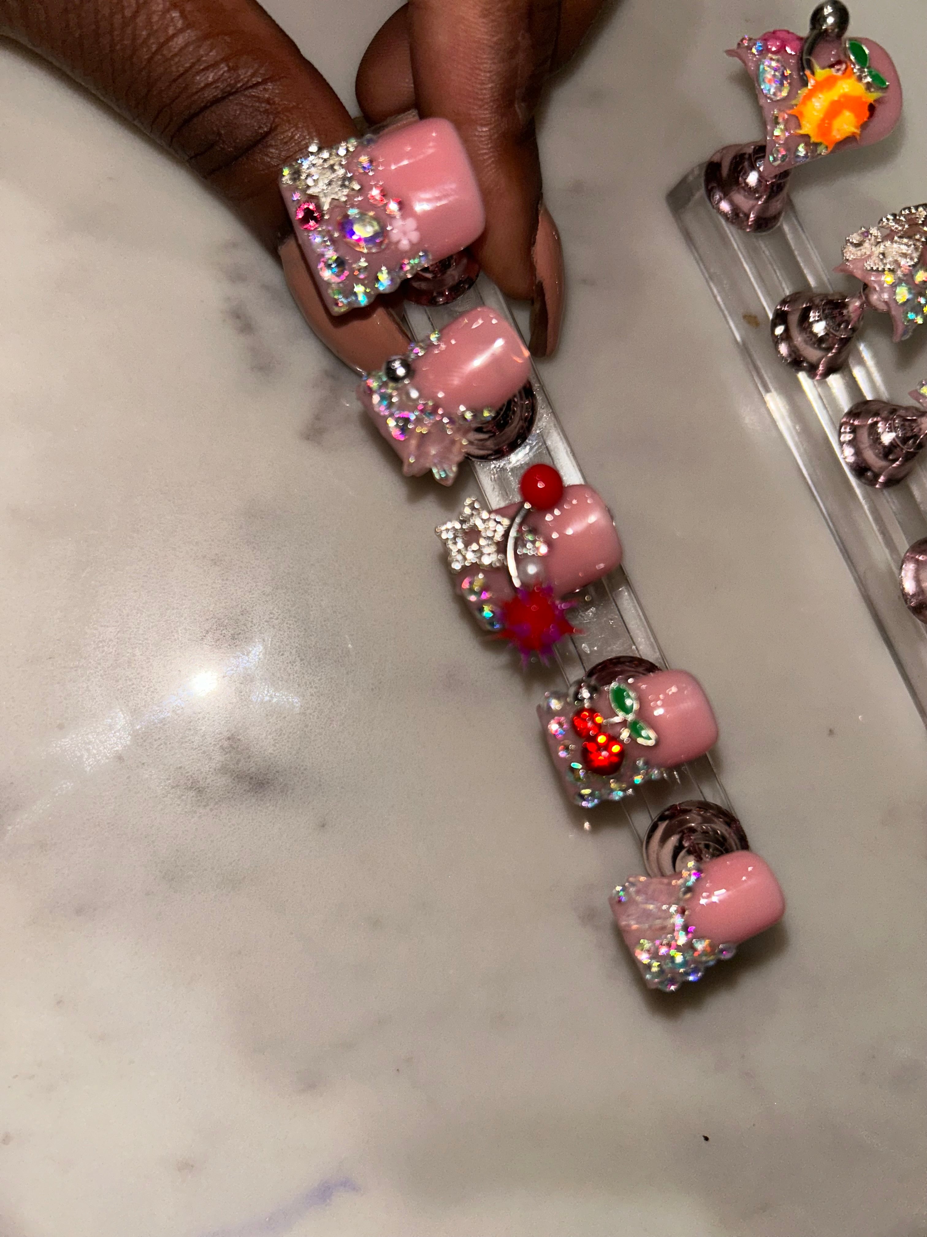 Handmade acrylic duck nails press on short
